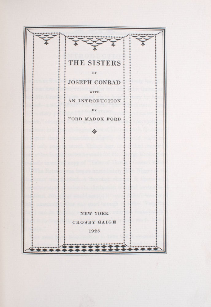 Item #346956 The Sisters. Joseph Conrad, Ford Madox Ford, intro.