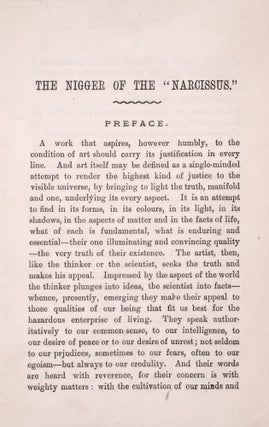 Item #346961 The Nigger of the Narcissus - Preface. Joseph Conrad