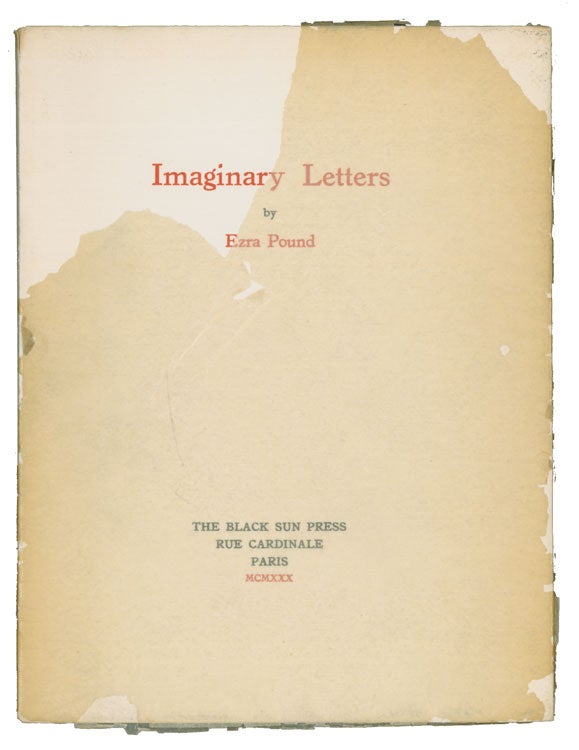 Item #34706 Imaginary Letters. Ezra Pound.