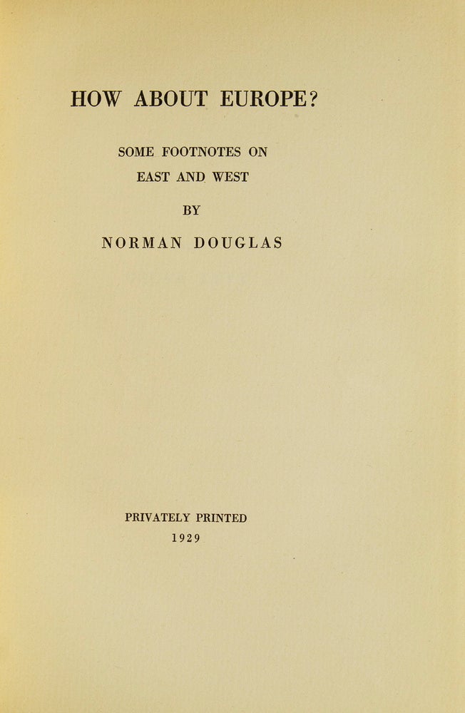 How about Europe? Some Footnotes on East and West