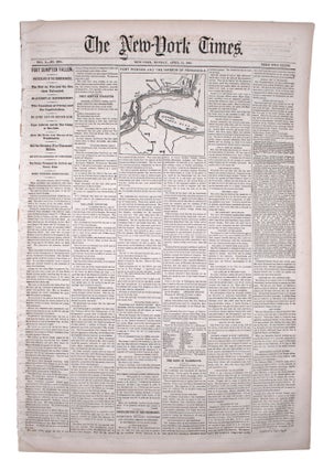 Item #351864 The New-York Times ... April 15, 1861 ... Fort Sumpter [sic] Fallen. Civil War