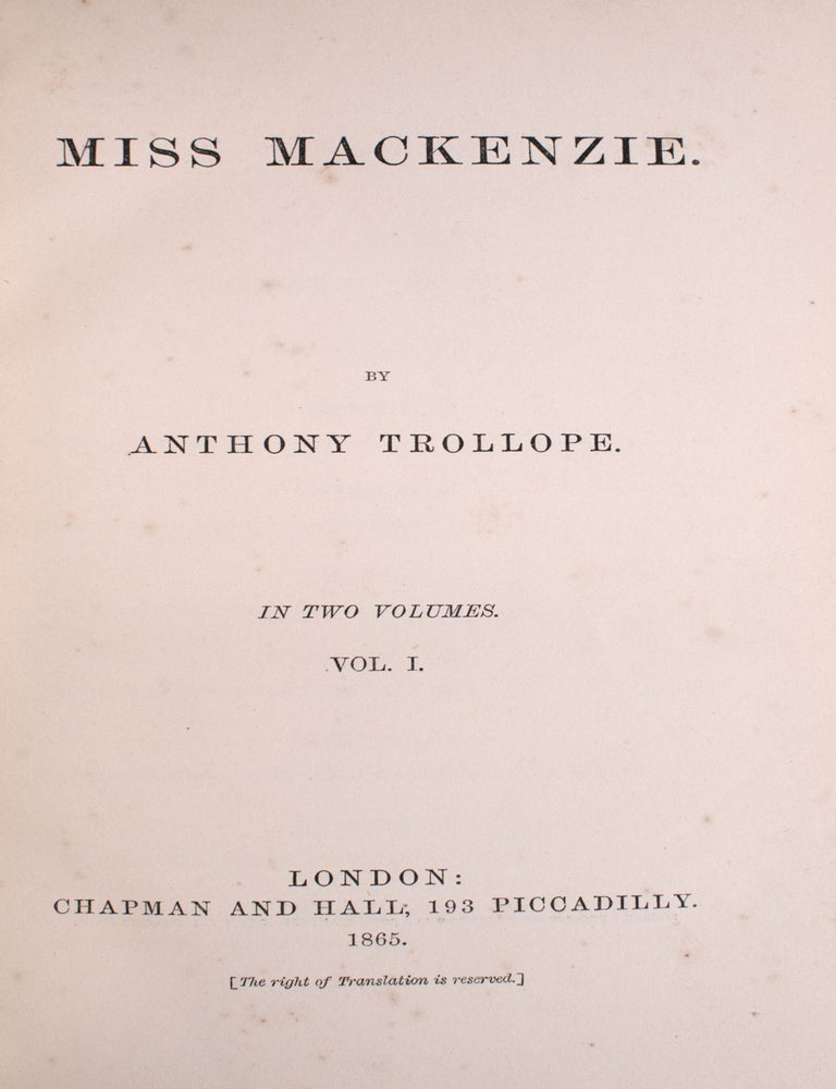 Miss Mackenzie. [in two volumes]