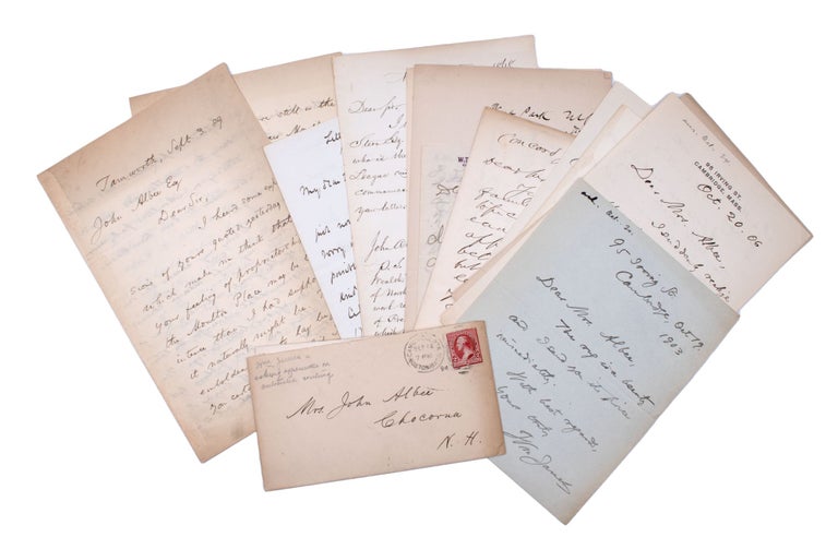 Item #351937 Collection of 16 autograph letters to John Albee from William James, Henry Wadsworth Longfellow, Robert Todd Lincoln, Rowland Evans Robinson, Louise Imogen Guiney, A. Bronson Alcott, George Washington Cable, and others. John Albee.