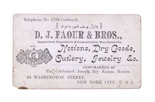 Item #352074 D. J. Faour & Bros. Importers Exporters & Commission Merchants. in Notions, Dry...