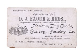 Item #352074 D. J. Faour & Bros. Importers Exporters & Commission Merchants. in Notions,...