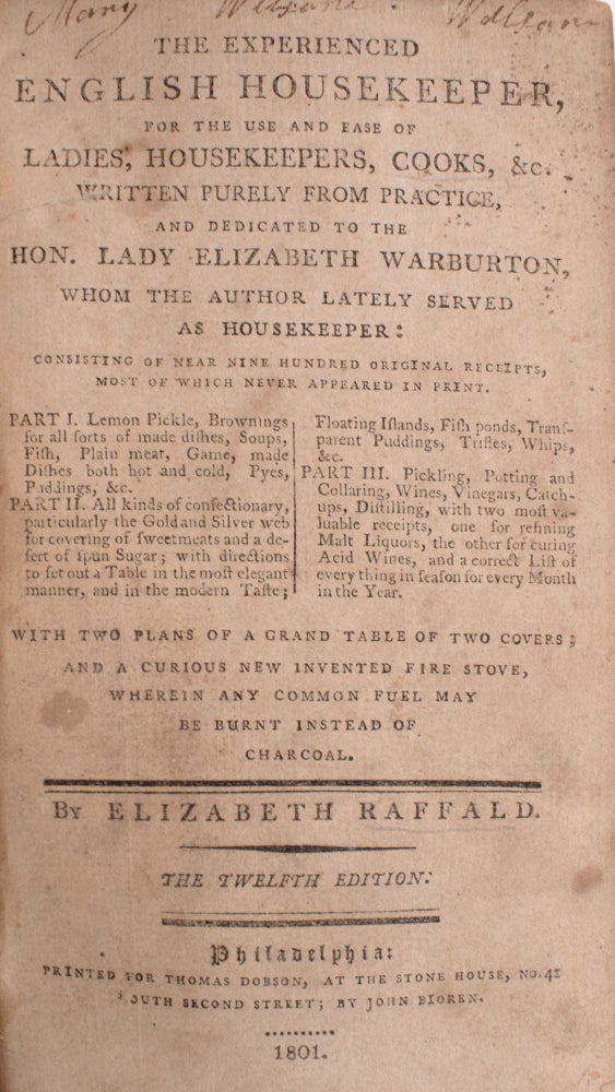 The Experienced English Housekeeper: for the Use and Ease of Ladies, Housekeepers, Cooks, &c