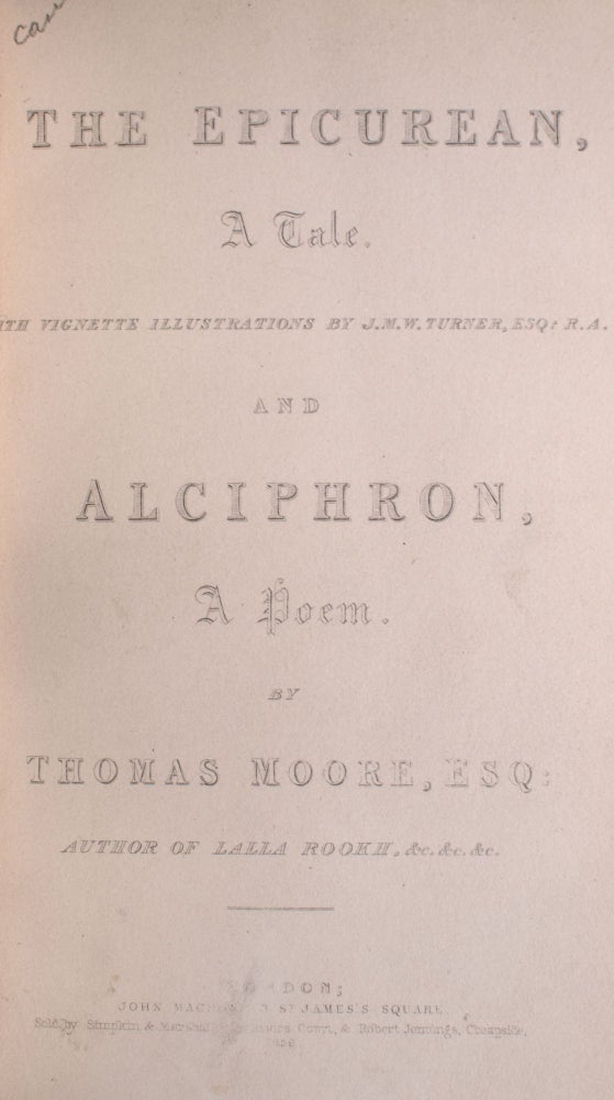The Epicurean, a Tale … and Alciphron, a Poem