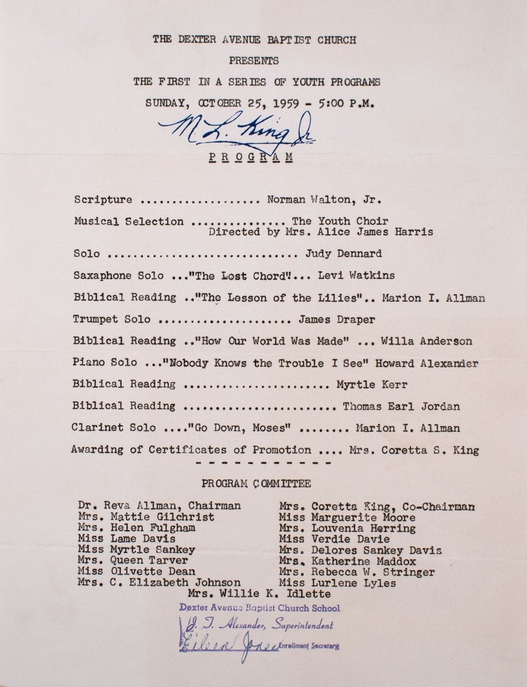 [Small archive relating to Martin Luther King, Jr. and his Dexter Avenue Baptist Church, from the papers of Alfonso and Lucy Campbell]