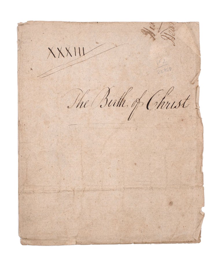 Item #352470 Autograph manuscript, signed on the inside rear wrapper, a sermon on the birth of Christ. John Blair Linn.