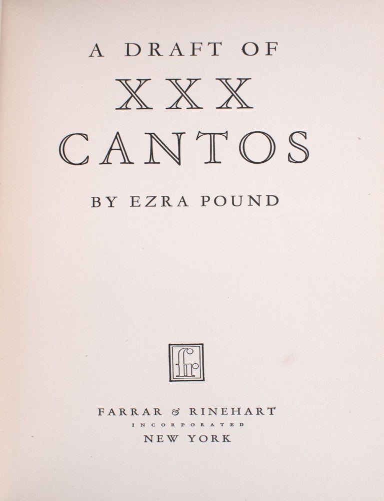 A Draft of XXX Cantos