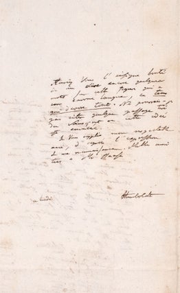 Item #352727 Autograph Letter, Signed, "A Humboldt," to French Orientalist and Early Sanskrit...