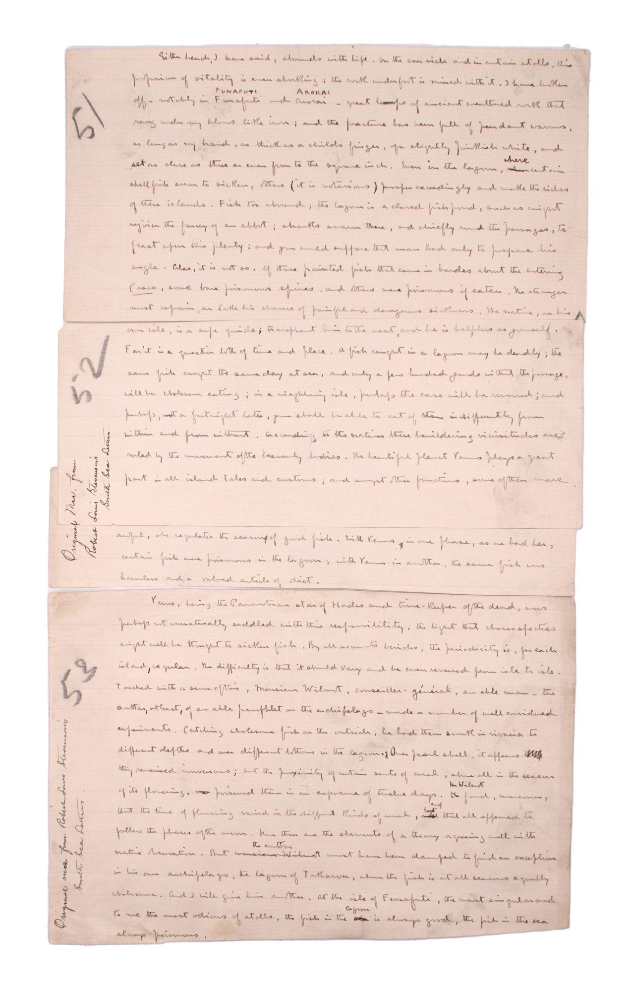 Autograph Manuscript from In the South Seas, from The Marquesas, Letter ...