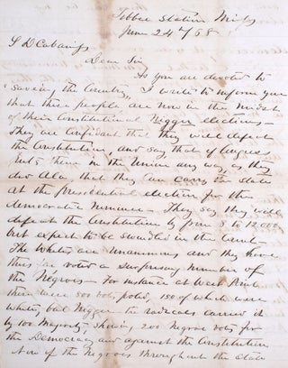 Item #352788 Autograph letter signed concerning the ratification vote for the Mississippi...