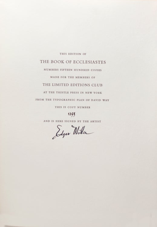 The Book of Ecclesiastes In the Revised King James Version with an introduction by Kenneth Rexroth