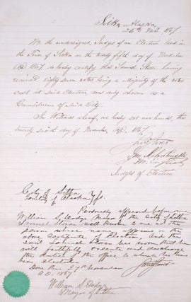 Item #352864 Manuscript document signed by Storer and others, attesting that Storer had been...