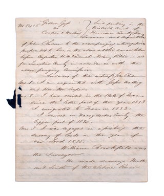 Item #352877 Manuscript document signed by John Chisum, a deposition attesting to his service as...