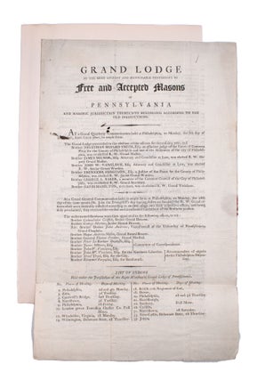 Item #352961 Grand Lodge of the most Ancient and Honourable Fraternity of Free and Accepted...