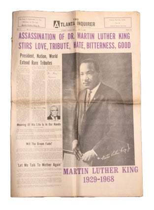 Item #353041 Atlanta Inquirer ... Vol. 3, No. 15 ... April 13, 1968 ... Assassination of Dr....