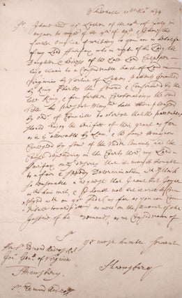 Item #353113 [Colonial Governor Edmund Andros's retained copy of a manuscript letter sent to him...