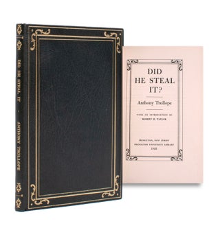 Item #353250 Did He Steal It? Anthony Trollope, Robert H. Taylor, intro