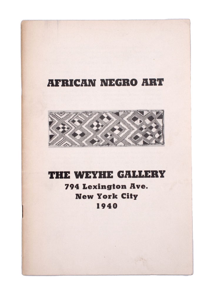 Item #353387 African Negro Art [wrapper title]. Art, Weyhe Gallery.