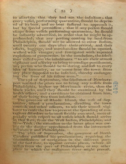 A Short Account of the Malignant Fever, lately Prevalent in Philadelphia: With a Statement of the Proceedings that took place on the Subject in Different parts of the United States. To which are added Accounts of the Plague in London and Marseilles