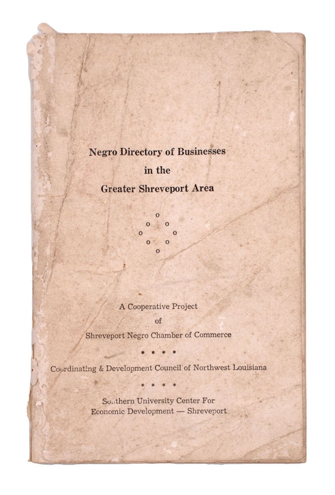 Item #353525 Negro Directory of Businesses in the Greater Shreveport Area. Louisiana.