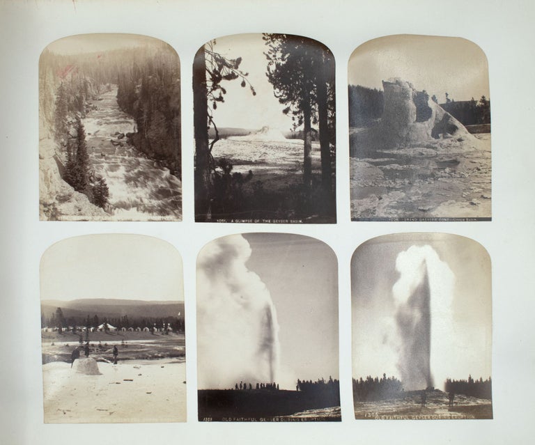 Journey through the Yellowstone National Park and Northwestern Wyoming 1883. Photographs of party and scenery along the route traveled and copies of the Associated Press dispatches sent whilst en route