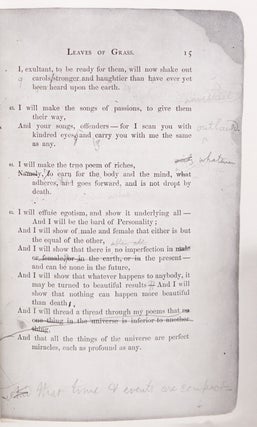 Walt Whitman's Blue Book: The 1860-61 Leaves of Grass Containing His Manuscript Additions and Revisions. I. Facsimile of the unique copy in the Oscar Lion Collection of the New York Public Library. II. Textual Analysis by Arthur Golden