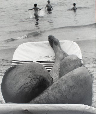Item #353791 Coney Island Beach People. Untitled [Balding Man Sleeping on the Shore]. Harry Lapow