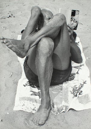 Item #353830 Coney Island Beach People. Untitled [Man Reading on the Sand]. Harry Lapow