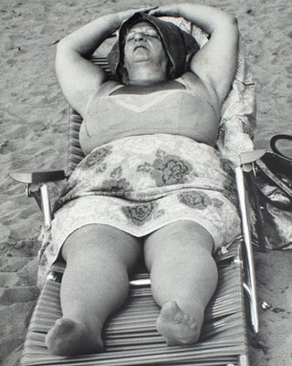 Item #353831 Coney Island Beach People. Untitled [Woman Sleeping on Beach Chair]. Harry Lapow