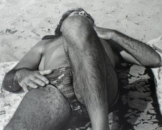 Item #353843 Coney Island Beach People. Untitled [Sleeping Man with One Leg Up]. Harry Lapow