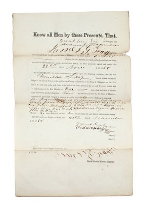Item #353881 A pair of partly-printed manuscript documents signed relating to Franklin Lay being...