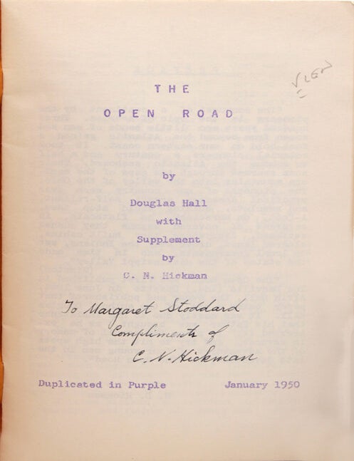The Open Road With Supplement by C.N. Hickman