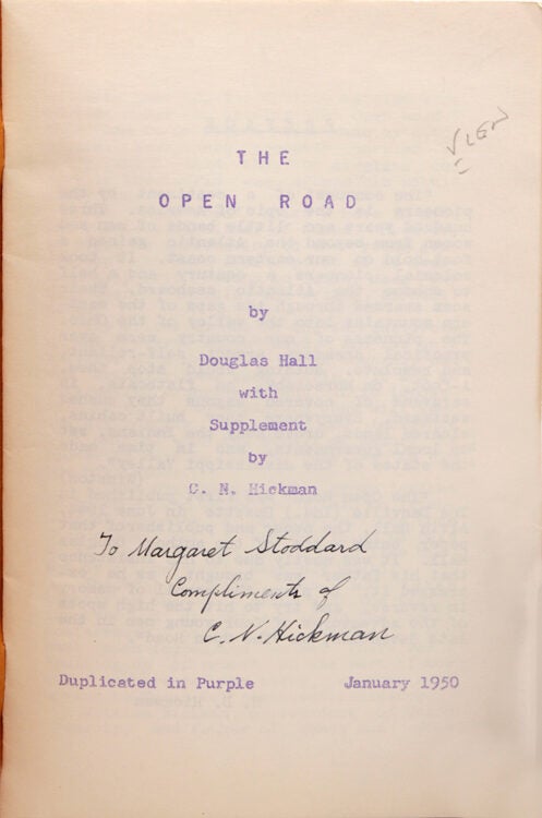 The Open Road With Supplement by C.N. Hickman