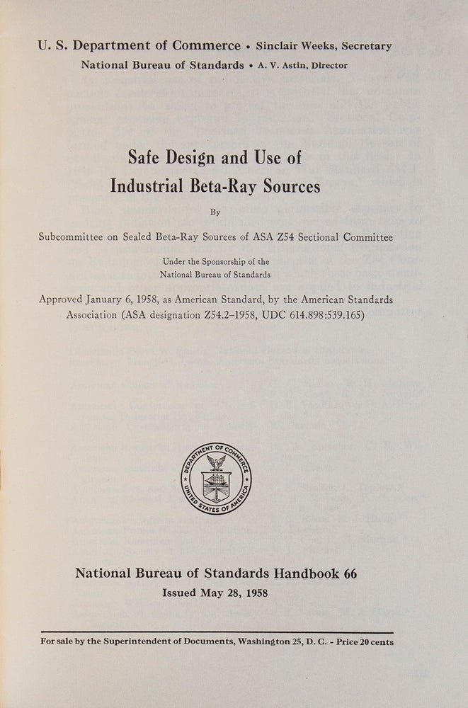Safe Design and use of Industrial Beta-Ray Sources. Handbook 66