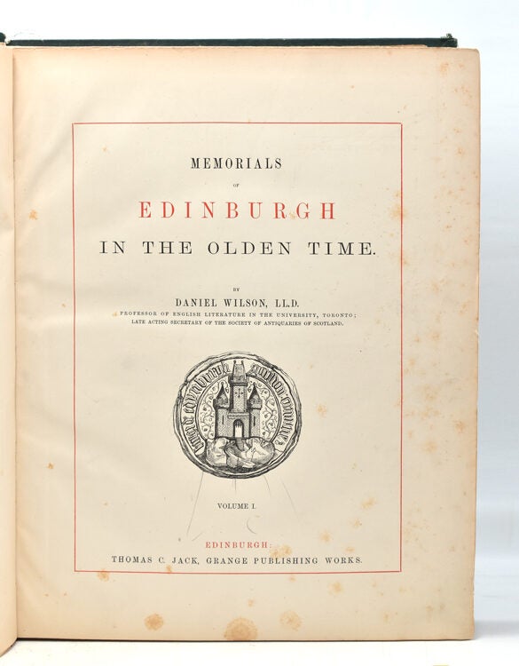 Memorials of Edinburgh in Olden Times