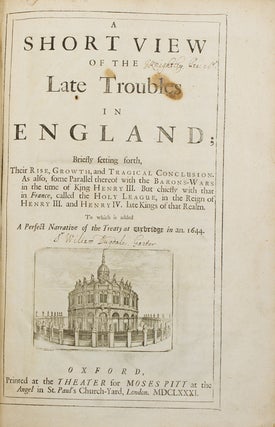 Item #36455 A Short View of the Late Troubles in England … to which is added a Perfect...
