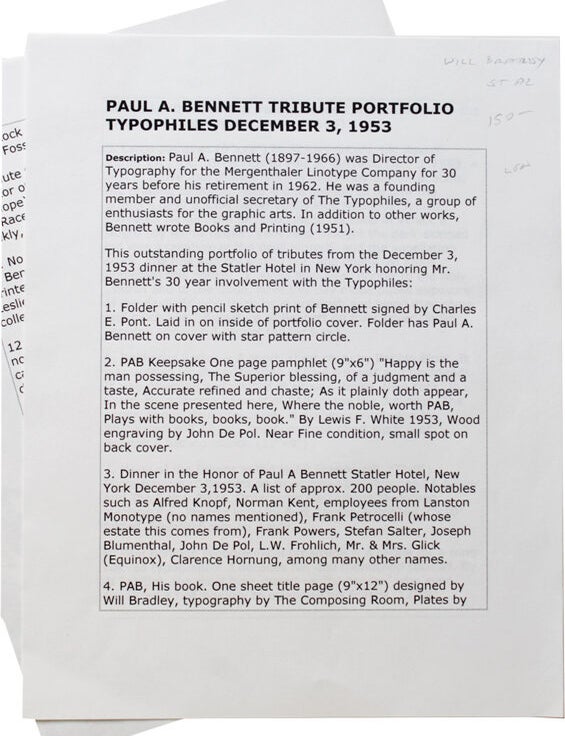 Paul A. Bennett Tribute Portfolio - Paul A. Bennett