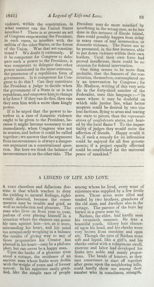 Eight First Printings of Whitman IN The United States Magazine and Democratic Review, Volumes IX-XI, July, 1841-December, 1842