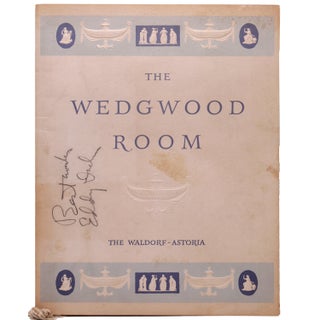 Item #365223 The Wedgwood Room at The Waldorf-Astoria. MENU. Eddie Duchin