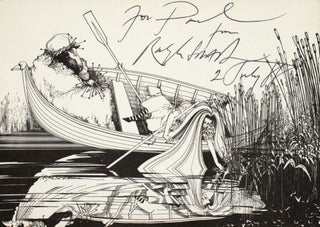 Item #365422 Wool and Water Alice through the Looking Glass illustrated card. Ralph Steadman