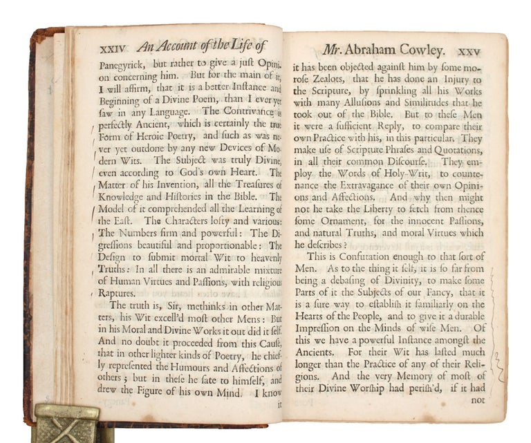 The Works of Mr. Abraham Cowley: in Two Volumes. Consisting of Those which were Formerly Printed; and Those which he Disgn'd for the Press, Publish'd out of the Author's Original Copies with the Cutter of Coleman-Street [WITH] The Third and Last Volume of the Works of Mr. Abraham Cowley: Being the Second and Third Parts thereof, Adorn'd with Proper and Elegant Cuts
