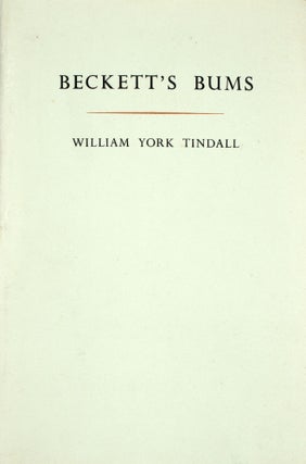 Item #365504 Beckett's Bums. William York Tindall