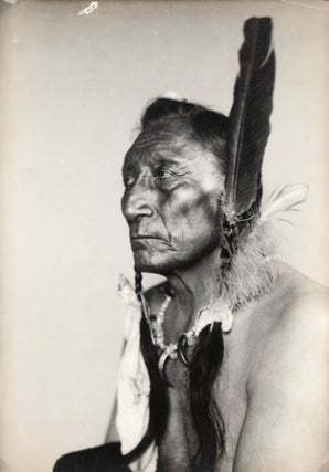 Item #365586 [Curly Bear, Chief of the Piegan Blackfeet, bust portrait seated in profile]. Native...