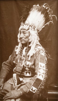 Item #365590 Chief Curly Bear. Sihasapa Blackfeet. Teton Sioux [caption on verso]. Native...