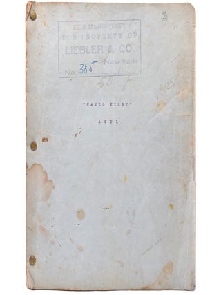 Item #365837 Cameo Kirby A Play in Four Acts. ACT I ONLY. Booth Tarkington, Harry Leon Wilson