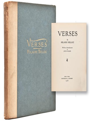 Item #365895 Verses. With an Introduction by Joyce Kilmer. Hilaire Belloc