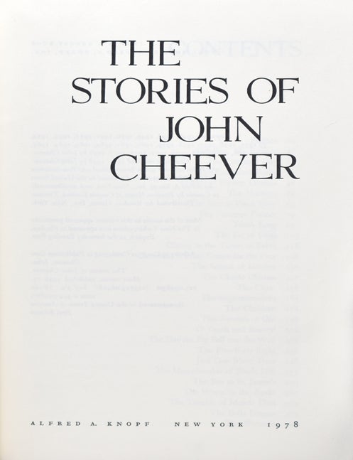 The Stories of John Cheever - John Cheever - First edition